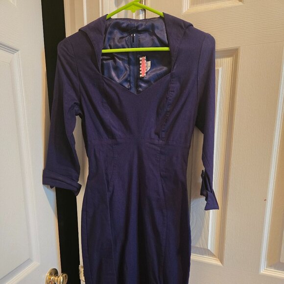 Pinup Couture Lorelai dress, navy, Size M, EUC - Picture 1 of 2